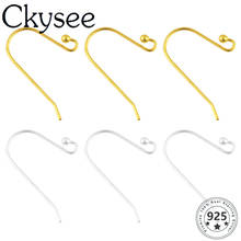 Ckysee Wholesale 10pcs/lot 925 Sterling Silver Earring Hook Accessories Earring French Hooks Beaded Ball Jewelry Accessory Findi 2024 - buy cheap