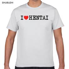 Camiseta de algodón para hombre, camisa de anime japonés i love hentai, diseño de cómic, porno, Geek, negro 2024 - compra barato