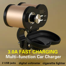 Motorcycle Vehicle USB Phone Charger  3.0A high Speed Fast Charging Cigarette Lighter Dual USB Multi Function Cigarette Lighter 2024 - buy cheap