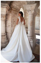 Princess Wedding Dress Short Sleeves Elegant Appliqued A-Line Bride Dresses With Pockets Boho Wedding Gown 2024 - buy cheap