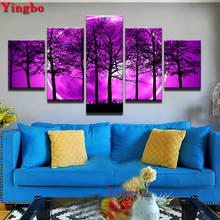 5 Pieces diy diamond painting Red Tree landscape diamond embroidery cross stitch mosaic Pictures Modular Office Wall Art 2024 - buy cheap