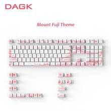 Fuji Mountain Cherry Blossom Pink Girl Heart Personalized Mechanical Keyboard Keycap Large Full Set of PBT Sublimation Keycaps 2024 - buy cheap