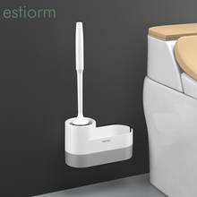 Estiorm toilet brush with holder Wall Mounted soft Silicone Toilet Brush wc toilette brosse with storage Bathroom Cleaning Brush 2024 - buy cheap