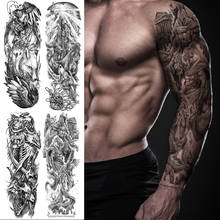 Временные татуировки на всю руку для мужчин и мальчиков, водостойкие искусственные тату-наклейки, мужские и женские сексуальные тату-рукава, большой размер, красота, боди-арт 2024 - купить недорого