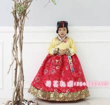 Recém hanbok menina crianças vestido coreano tradicional hanbok trajes cosplay vestidos da menina de flor casamento vestido de palco 2019 2024 - compre barato