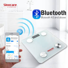 Sinocare-báscula de composición de grasa para baño, dispositivo de medición de masa corporal, IMC, pantalla LED, Bluetooth, 12 unidades 2024 - compra barato