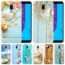 Soft Silicone Case Blue Wood Seashells Sea Star for Samsung Galaxy J8 J7 J6 J4 J2 2018 Core J3 2016 J5 2017 EU J4 Plus J7 Prime 2024 - buy cheap
