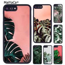 MaiYaCa-funda de teléfono con flores Monstera, carcasa con hojas verdes tropicales para iPhone 5, 6S, 7, 8 plus, 11, 12 Pro, X, XR, XS Max, Samsung Galaxy S8, S9, S10 2024 - compra barato