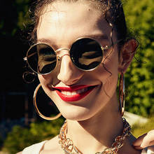 ZUIDID Металлические Круглые Солнцезащитные очки женские сексуальные 2021 брендовые дизайнерские модные конфетные цвета прозрачные солнцезащитные очки леди UV400 оттенок Oculos 2024 - купить недорого