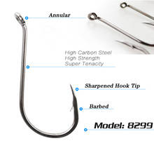 Lots 100pcs Fishing Hook Octopus Series HC-72A High-carbon steel Fishhook Saltwater Bass 8299 1#-10/0# Barbed Sharpened Hook 2024 - buy cheap