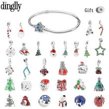 Dinglly Christmas Beaded Dangle Star Charm Fit Original Boy Girl Beads Bracelet & Pendant Necklace Kids Child Jewelry Accessory 2024 - buy cheap