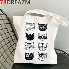 Сумка для покупок с котом, эко-сумка для продуктов, сумка-тоут, сумка, сумка для покупки, сумка, холст 2024 - купить недорого