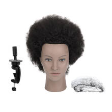 Afro Mannequin Head Training Head Salon  Dummy Doll Hairdressing 100% Real Human Hair Manikin Head Braiding Practice 2024 - buy cheap