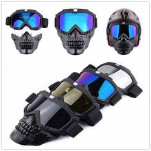 4 Color Perfect for Open Face Motorcycle Half Helmet Detachable modular Goggles Mask Outdoor Riding Motocross Skulls Glasses 2024 - buy cheap