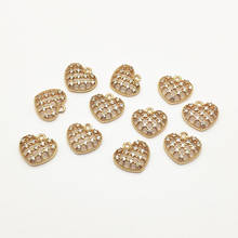 New Arrival! 14x15mm 50pcs Cubic Zirconia Heart Shape Charm for Handmade Necklace/Earring DIY Parts,Jewelry Accessories Findings 2024 - buy cheap
