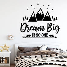 Cartoon dream big little one Frase Wall Stickers For Children Room Decal Mural Kids Bedroom Vinyl Decals 2024 - buy cheap