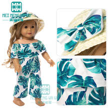 Roupas de bonecas de brinquedo, 45cm, acessórios de boneca americana, vestido de praia, chapéu de palha, presentes de natal para crianças 2024 - compre barato