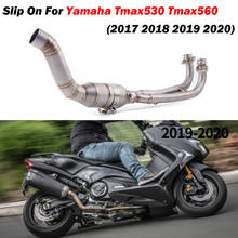 Sistema de Escape completo para motocicleta Yamaha, tubo de enlace medio modificado, Tmax500, Tmax530, Tmax, t-max, 500, 530, 2017, 2018 2024 - compra barato