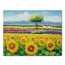 Mintura Hand Painted Knife Sunflower Oil Painting On Canvas Handmade Landscape Wall Art Pictures For Living Room Home Decoration 2024 - buy cheap