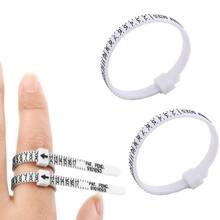 Anel americano anel sizer plástico tamanho do dedo medição ferramenta de calibre joias cinto de dimensionamento para mulheres homens crianças 4 un 2024 - compre barato