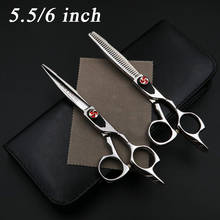 Japan Steel 5.5 6.0 Professional Hairdressing Scissors Hair Professional Barber Scissors Set Hair Cutting Shears Scissor Haircut 2024 - buy cheap