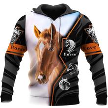 2020 Fashion Animal hoodies Love Horse beautiful pattern 3D Printed hooded Sweatshirt Unisex Casual Pullover sudadera hombre 2024 - buy cheap