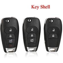 jingyuqin 10PCS/Lot Upgrade Folding Car Key Shell For Chevrolet Cruze Aveo 2014-2018 2/3/4Buttons Replacement Key Case Fob Cover 2024 - buy cheap