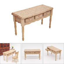 Casa de bonecas em miniatura, mesa de mobiliário em miniatura, mesa de sala de estudo, modelo de decoração de casa de bonecas, 1/12 escala 2024 - compre barato