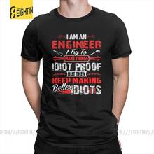 Забавная футболка «Я инженер», 100% хлопковые топы, мужские футболки с коротким рукавом и круглым вырезом, необычная черная футболка с принтом юмора, женская 2024 - купить недорого