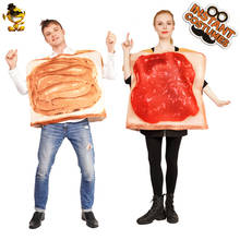 Adult Couple Jam Toast and Peanut Butter Toast Costumes Fancy Dress Women Men Cosplay Funny Sandwich for Halloween Purim Lover 2024 - buy cheap