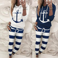 2022 New Spring Women's Tracksuit set Lady patchwork Hooded Sportswear Suit  Two Piece set Jumpsuit Long Sleeve pullover+pants 2024 - buy cheap
