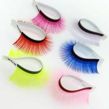 Color Lashes mix Blue Pink Yellow Eyelash Extensions Individual Colored Eyelashes False Mink Eyelashes colored lashes makeup 2024 - buy cheap