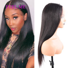 FeelMe T Part Lace Front Human Hair Wigs Straight Pre Plucked Lace Frontal Wigs For Black Women 10-26 13x1 Lace Wigs Middle Part 2024 - buy cheap