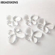 New arrival! 34x46mm 64pcs Clear acrylic Butterfly-shape beads for Necklace,Earrings parts,hand Made Jewelry DIY 2024 - buy cheap