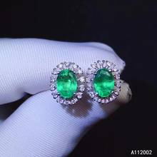 KJJEAXCMY fine jewelry natural Emerald 925 sterling silver women earrings new Ear Studs support test popular trendy 2024 - buy cheap