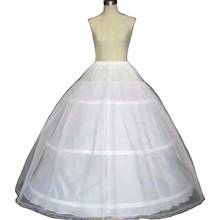 Novo 3 hoop branco petticoat crinoline underskirt para vestido de casamento nupcial 2021 2024 - compre barato
