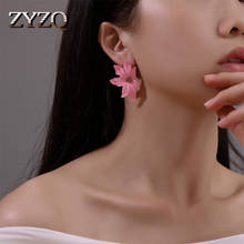 ZYZQ Sweet Passionate Flower Stud Earrings For Women Spring Cherry Design Romantic Birthday Gift For Besties Wholesale Lots&Bulk 2024 - buy cheap