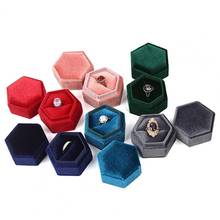 Organizador de colar hexagonal de veludo, portátil, vintage, joias, colar, caixa de armazenamento para cosméticos, pincel de maquiagem, batom, dropshipping 2024 - compre barato