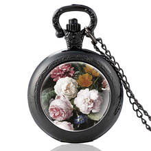 Очаровательные милые цветочные дизайнерские винтажные кварцевые карманные часы для мужчин и женщин, высокое качество, кулон, ожерелье, часы, подарки 2024 - купить недорого