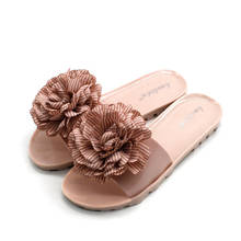 Sandalias planas de flores para mujer, zapatillas de punta abierta de Color sólido, zapatos de gelatina para ocio al aire libre, zapatos de moda de talla grande 40 2024 - compra barato