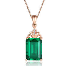 Emerald gemstone pendant necklaces for women green crystal 18k rose gold color bague zircon diamond jewelry bijoux choker gift 2024 - buy cheap