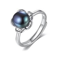 Fashion Designer Natural Freshwater Pearl Open Ring adjustable S925 Sterling Silver Ring 9-9.5mm pearl rings for Women Wedding 2024 - buy cheap