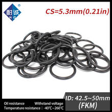 2PC/lot Rubber Ring Black FKM O ring Seals Thickness 5.3mm ID42.5/43.7/45/46.2/47.5/48.7/50mm Rubber O-Rings Fuel Washer 2024 - buy cheap