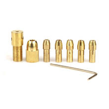 Mini broca elétrica de bronze, 8 peças, acessórios para broca, ferramenta rotativa 0.5-3.0mm, 0.5/1.0/1.5/2.5mm 2024 - compre barato