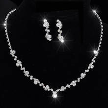 Fashion Women Necklace Earrings Set Alloy Rhinestone Wedding Bridal Lady Dangle Earring Necklaces Jewellery Accessories H9 2024 - buy cheap