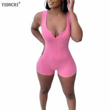 YSDNCHI Cotton Bodycon Playsuit Women Sexy Tight Jumpsuit 2021 Party Club Romper Jumpsuits Shorts Solid Summer Casual Overalls 2024 - buy cheap