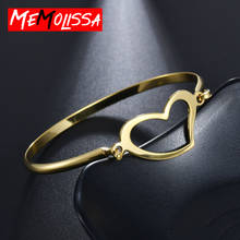 High Quality Gold Hollow Heart Bangle & Bracelet Fit European Charm Bracelet for Women DIY Jewelry Making Girlfriend Gift 2024 - buy cheap