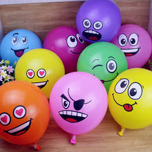 Globos de látex con cara sonriente para decoración de fiesta de cumpleaños, Globos inflables para Baby Shower, 12 pulgadas, 10 unids/lote 2024 - compra barato