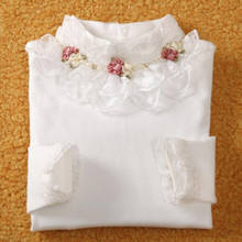 Camisetas de primavera y otoño para niñas, ropa para niñas pequeñas, camisa de manga larga de algodón para niñas y niñas, blusa con lazo de encaje, JW0477 2024 - compra barato