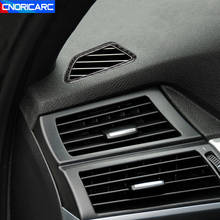 Декоративная рамка из углеродного волокна для приборной панели кондиционера вентиляционного отверстия, наклейки, отделка для BMW E70 X5 2008-2013, автомобильные аксессуары 2024 - купить недорого